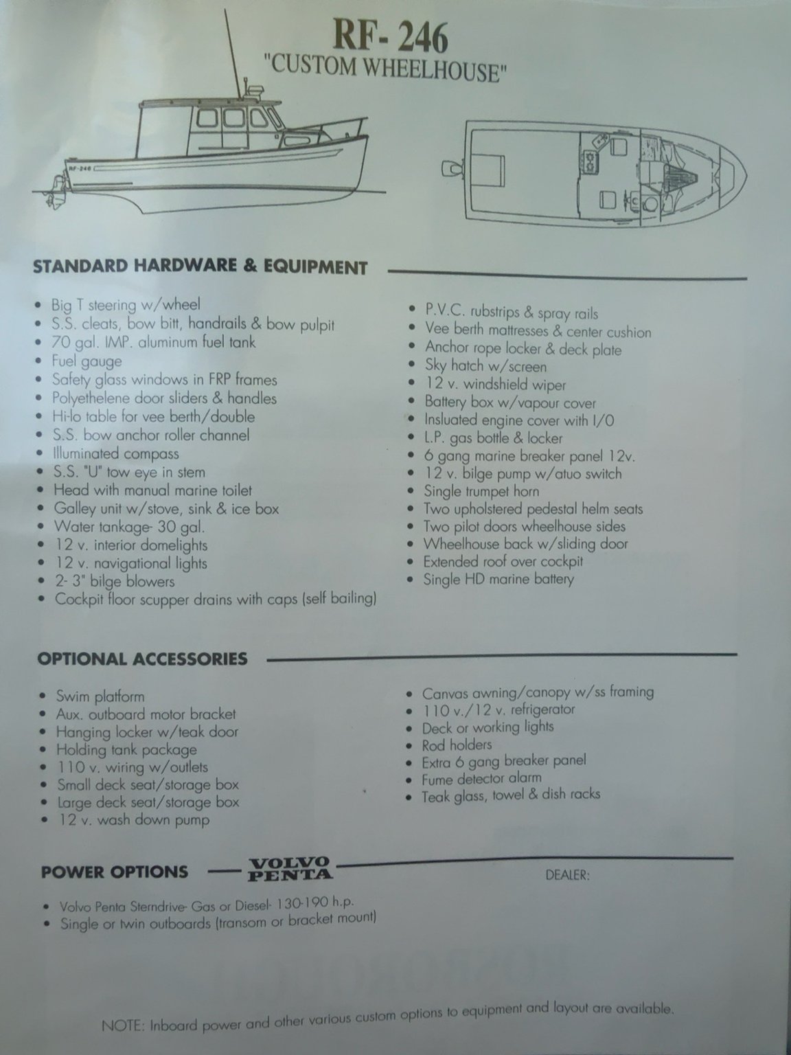 Original Rosborough RF-246 Custom Wheelhouse equipment brochure