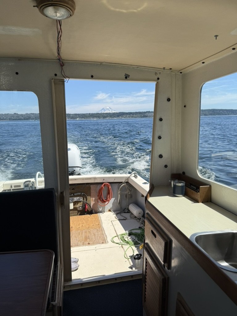 Underway, Mount Rainier astern