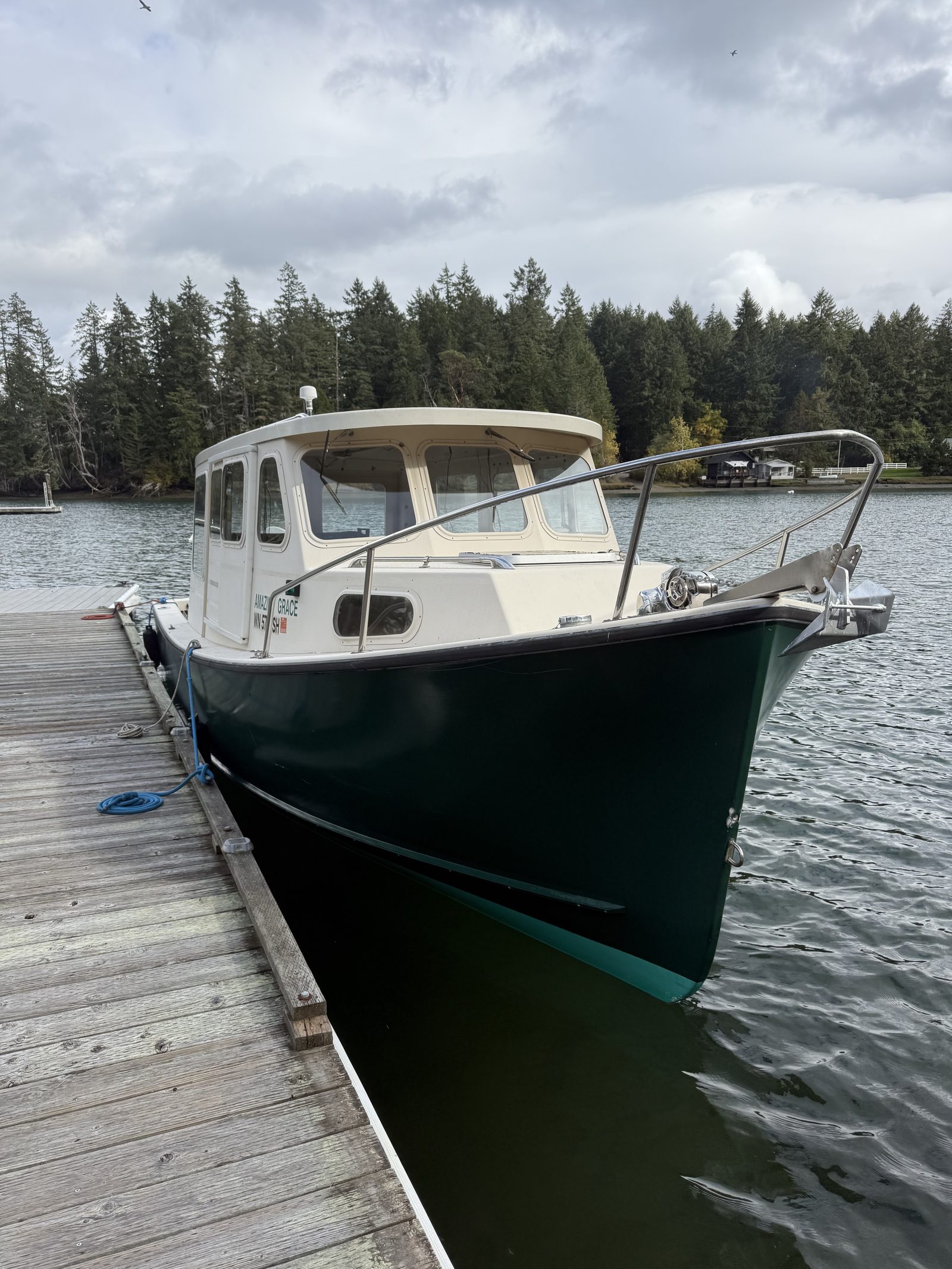 Amazing Grace at the dock in fall