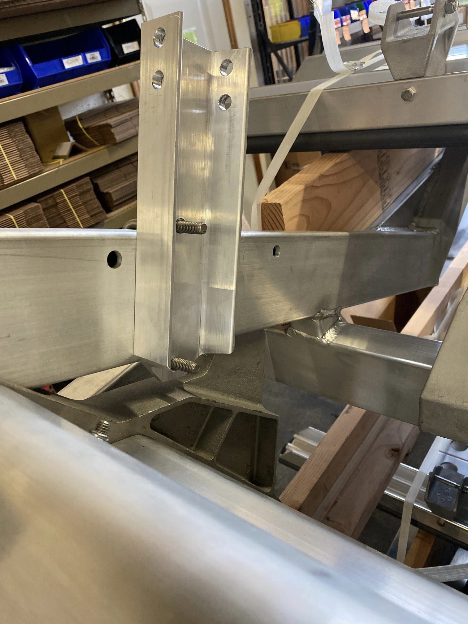 Custom aluminum transom bracket fabrication