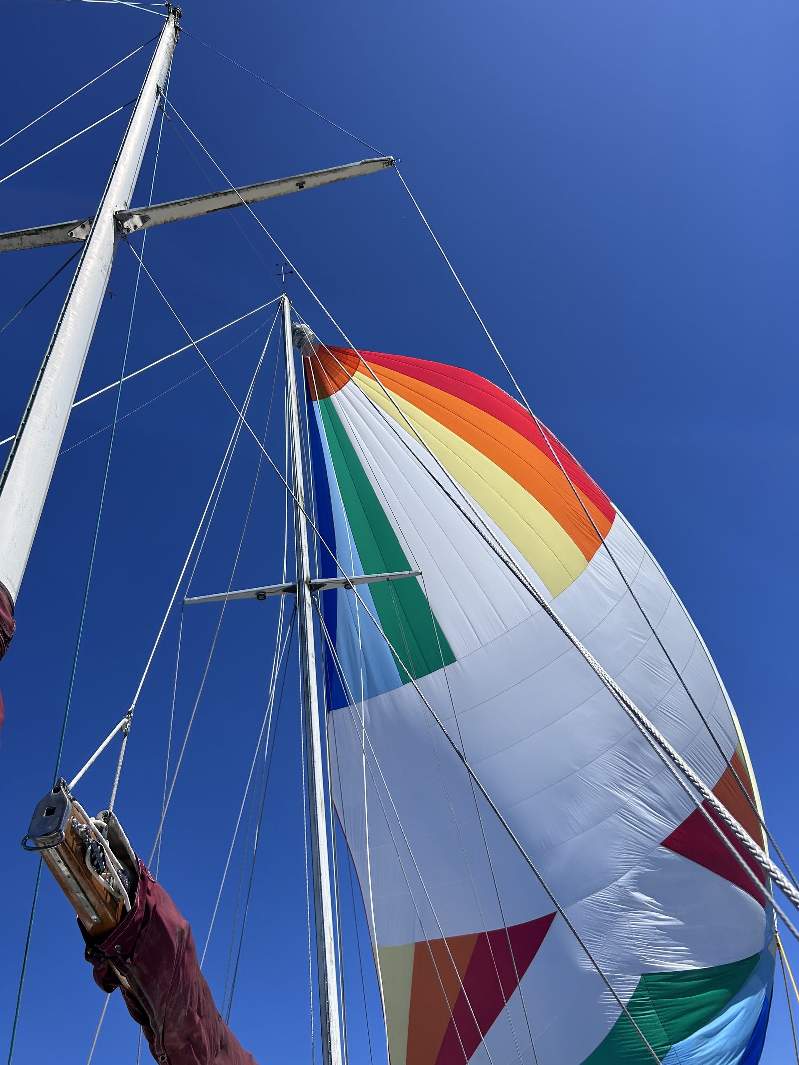 Sailing under spinnaker